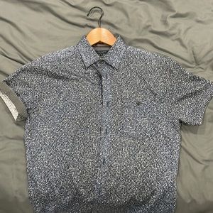 Blue patterned short sleeved button down from Ted Baker